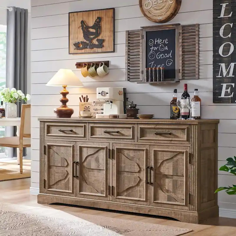 Bahut de ferme, meuble de bar à café, meuble de bar à vin pour salle à manger