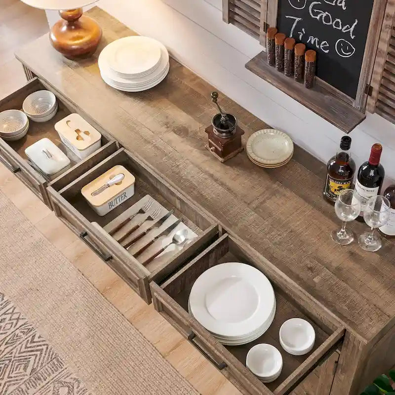 Bahut de ferme, meuble de bar à café, meuble de bar à vin pour salle à manger