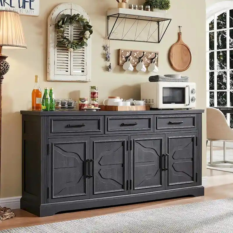 Bahut de ferme, meuble de bar à café, meuble de bar à vin pour salle à manger