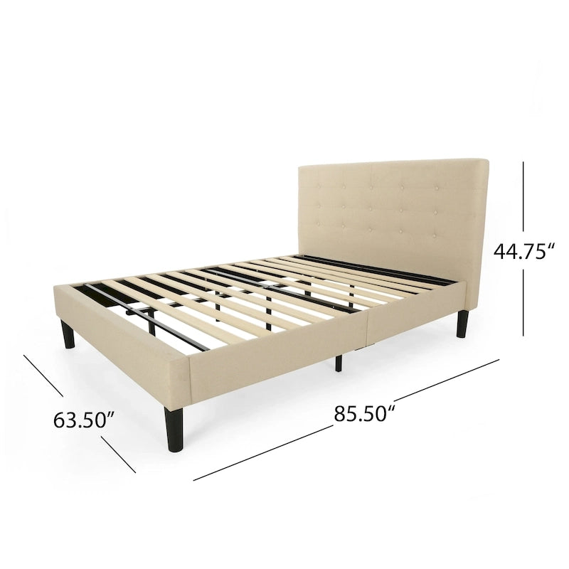 Lit plateforme rembourré Queen size