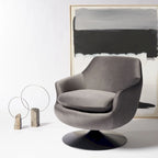 SAFAVIEH Couture Citine Velvet Swivel Accent Chair - 31.1 W x 32.3 L x 29.5 H - 31.1 W x 32.3 L x 29.5 H
