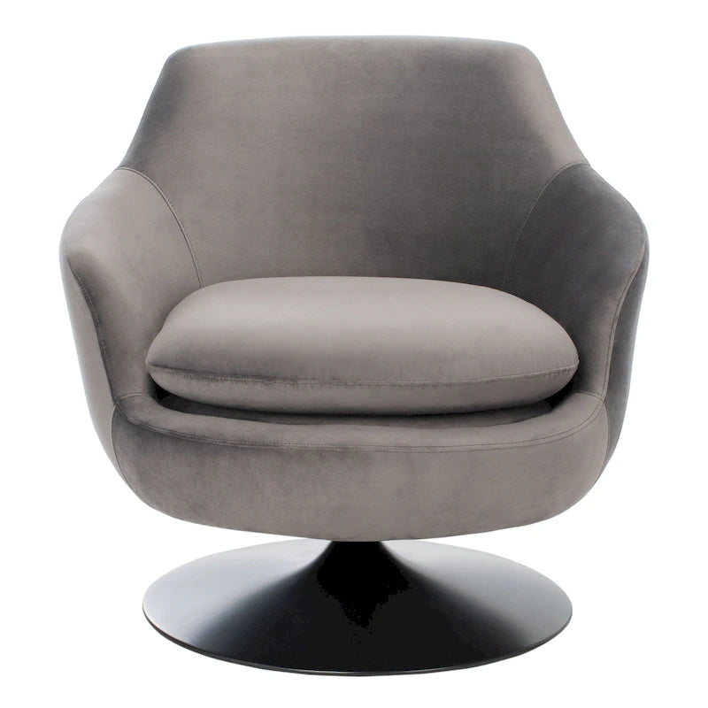 Fauteuil d'appoint pivotant en velours - 31,1 L x 32,3 P x 29,5 H - 31,1 L x 32,3 P x 29,5 H