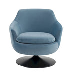 Fauteuil d'appoint pivotant en velours - 31,1 L x 32,3 P x 29,5 H - 31,1 L x 32,3 P x 29,5 H