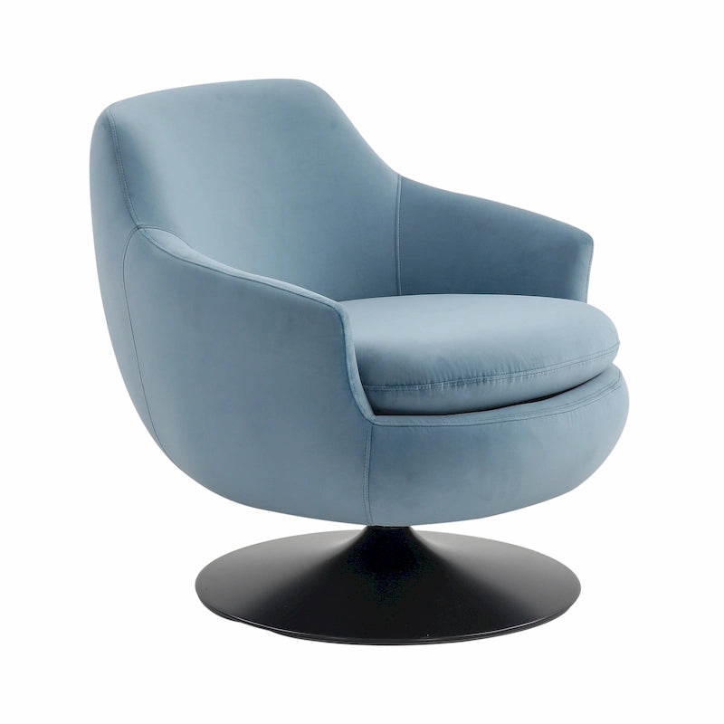 Fauteuil d'appoint pivotant en velours - 31,1 L x 32,3 P x 29,5 H - 31,1 L x 32,3 P x 29,5 H