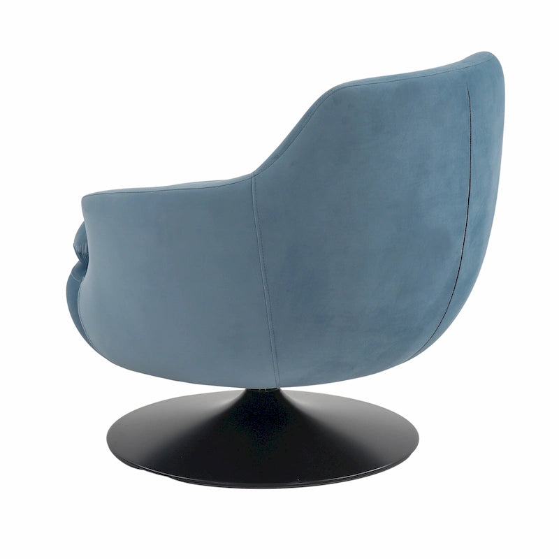 Fauteuil d'appoint pivotant en velours - 31,1 L x 32,3 P x 29,5 H - 31,1 L x 32,3 P x 29,5 H