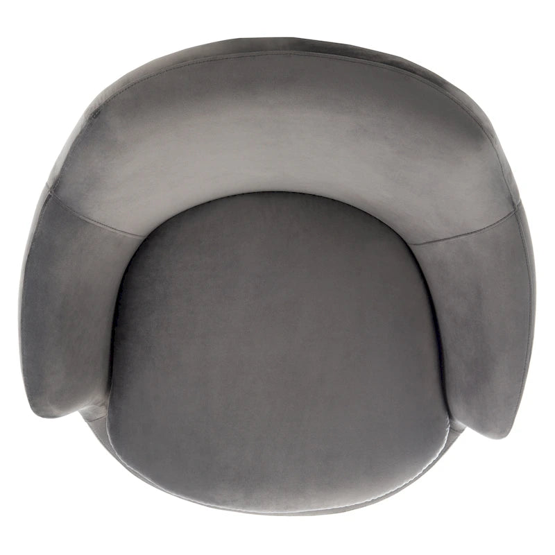 Fauteuil d'appoint pivotant en velours - 31,1 L x 32,3 P x 29,5 H - 31,1 L x 32,3 P x 29,5 H