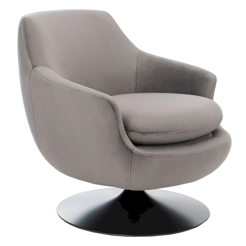 Fauteuil d'appoint pivotant en velours - 31,1 L x 32,3 P x 29,5 H - 31,1 L x 32,3 P x 29,5 H