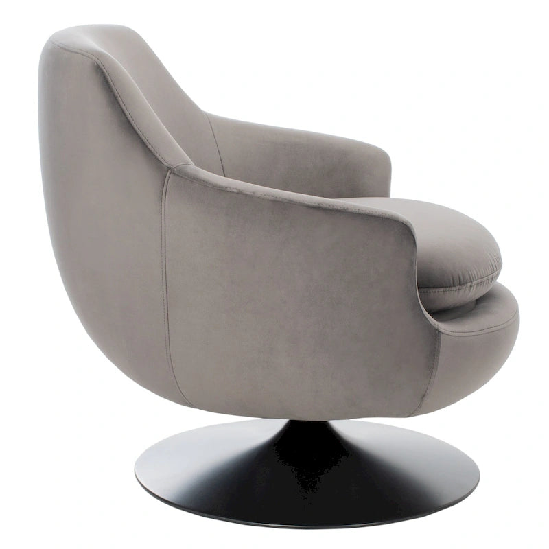 Fauteuil d'appoint pivotant en velours - 31,1 L x 32,3 P x 29,5 H - 31,1 L x 32,3 P x 29,5 H