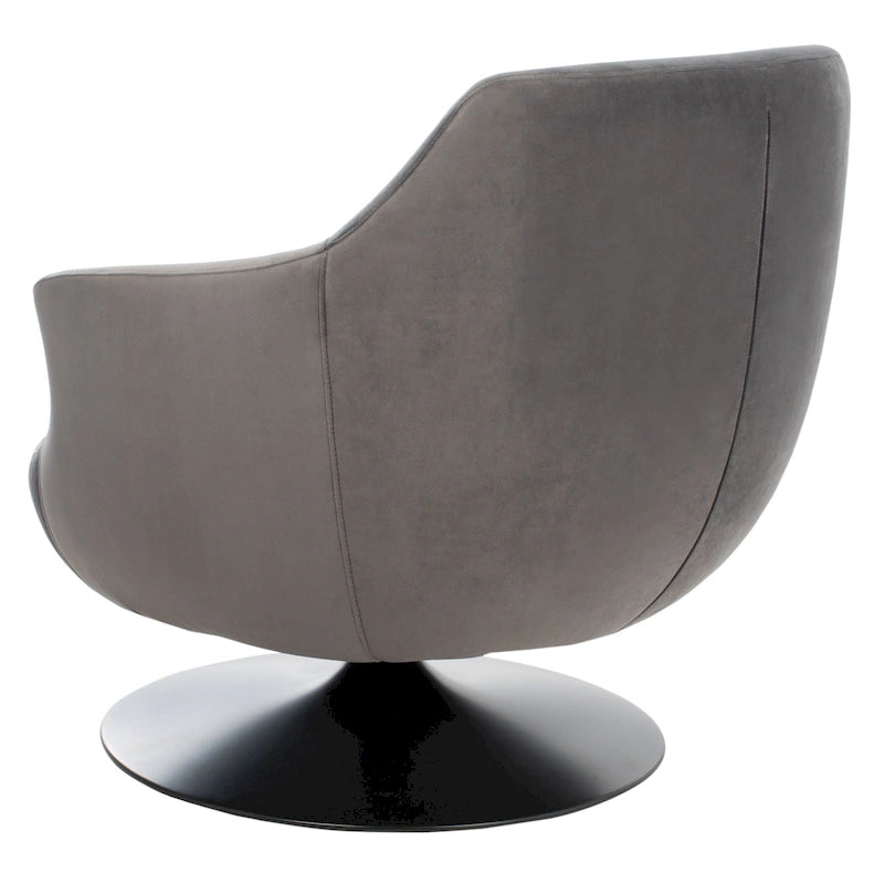 Fauteuil d'appoint pivotant en velours - 31,1 L x 32,3 P x 29,5 H - 31,1 L x 32,3 P x 29,5 H