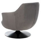 Fauteuil d'appoint pivotant en velours - 31,1 L x 32,3 P x 29,5 H - 31,1 L x 32,3 P x 29,5 H