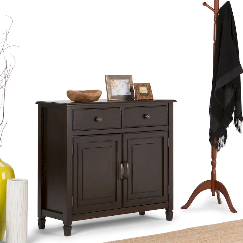 Meuble de rangement d'entrée traditionnel en bois massif de 40 po de large - 40 po l x 15 po p x 36 po h