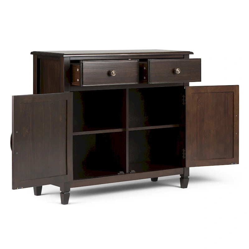 Meuble de rangement d'entrée traditionnel en bois massif de 40 po de large - 40 po l x 15 po p x 36 po h