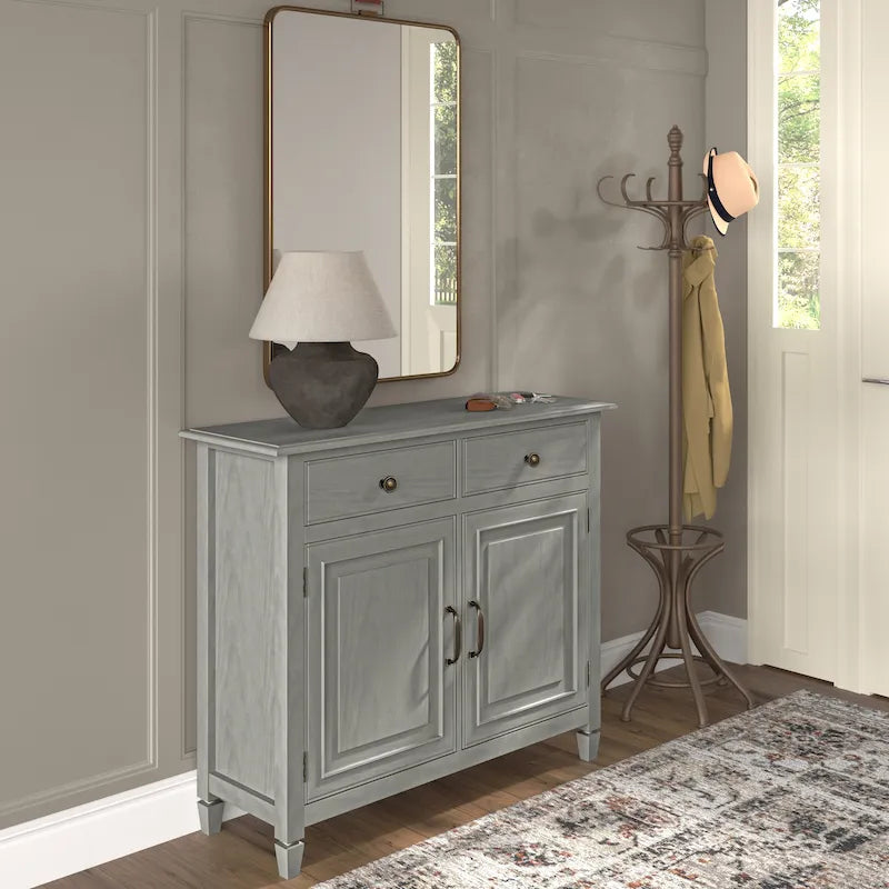 Meuble de rangement d'entrée traditionnel en bois massif de 40 po de large - 40 po l x 15 po p x 36 po h