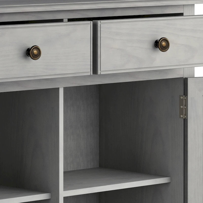 Meuble de rangement d'entrée traditionnel en bois massif de 40 po de large - 40 po l x 15 po p x 36 po h