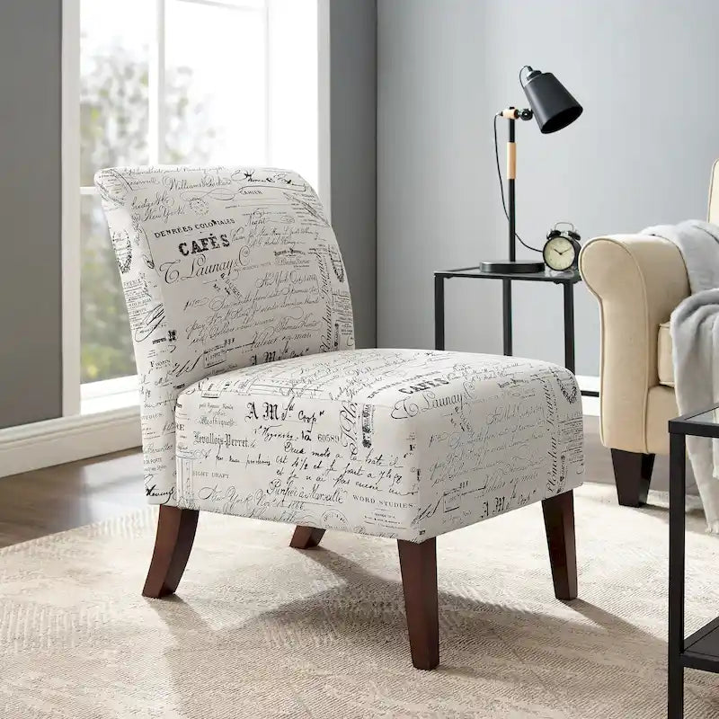 Fauteuil d'appoint Porch & Den Bonner avec texte imprimé