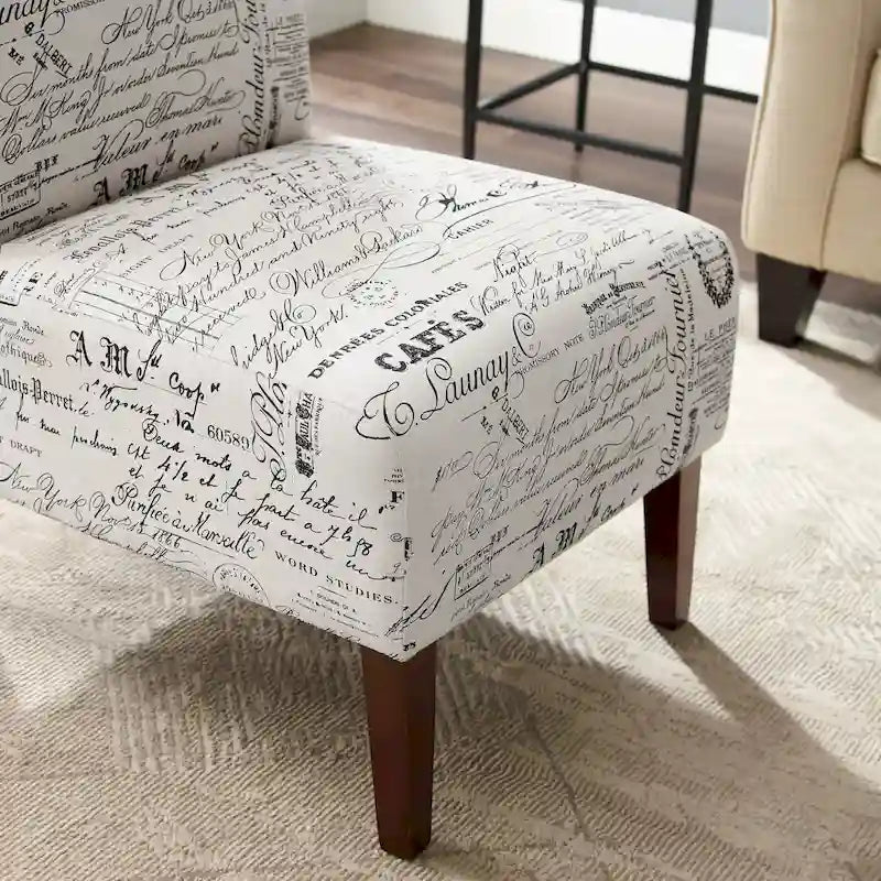 Fauteuil d'appoint Porch & Den Bonner avec texte imprimé