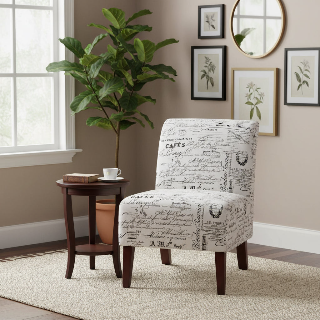 Fauteuil d'appoint Porch & Den Bonner avec texte imprimé