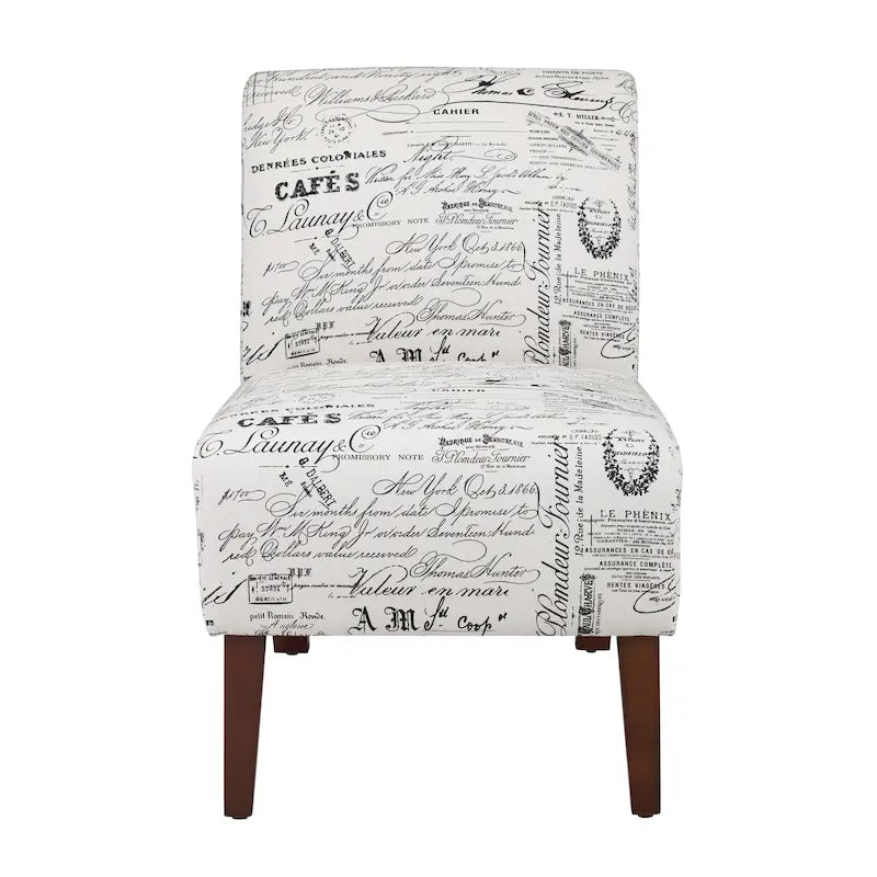 Fauteuil d'appoint Porch & Den Bonner avec texte imprimé