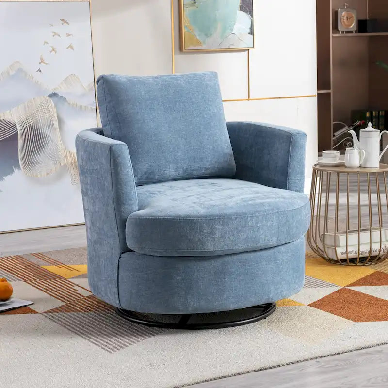 Fauteuil pivotant cylindrique moderne rembourré pour salon