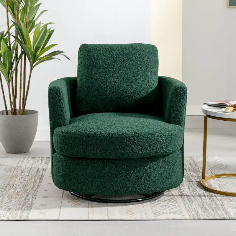 Fauteuil pivotant cylindrique moderne rembourré pour salon