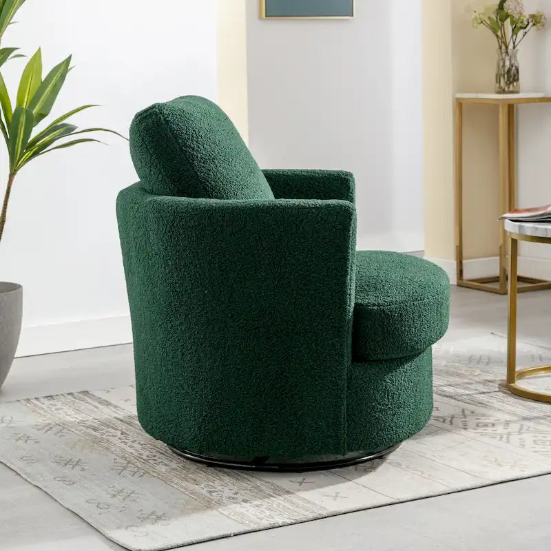 Fauteuil pivotant cylindrique moderne rembourré pour salon