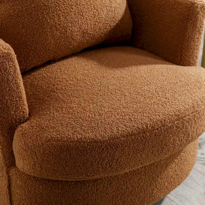 Fauteuil pivotant cylindrique moderne rembourré pour salon