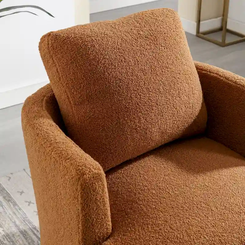 Fauteuil pivotant cylindrique moderne rembourré pour salon