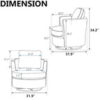 Fauteuil pivotant cylindrique moderne rembourré pour salon