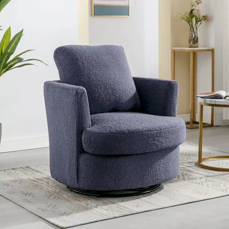 Fauteuil pivotant cylindrique moderne rembourré pour salon