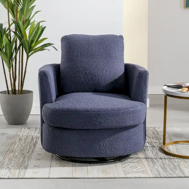 Fauteuil pivotant cylindrique moderne rembourré pour salon