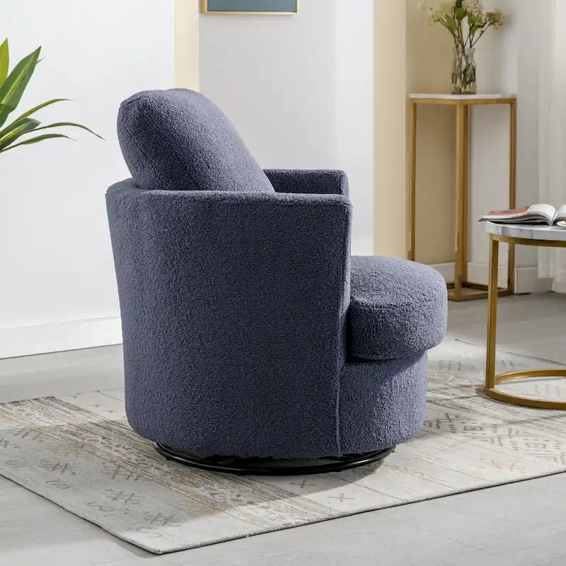 Fauteuil pivotant cylindrique moderne rembourré pour salon