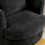 Fauteuil pivotant cylindrique moderne rembourré pour salon