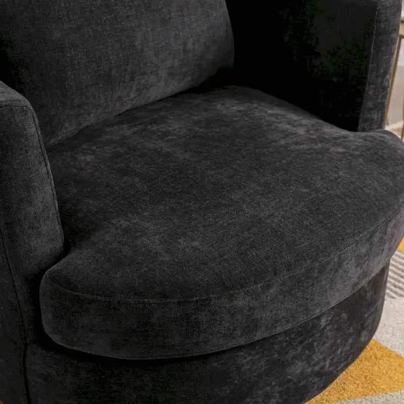Fauteuil pivotant cylindrique moderne rembourré pour salon