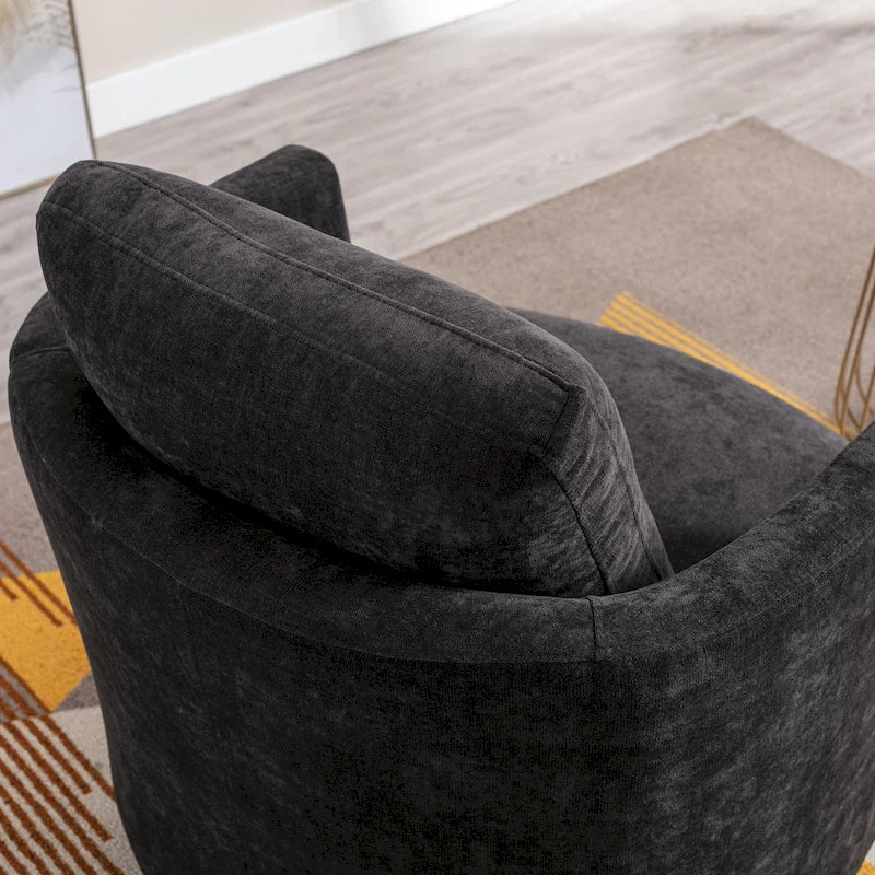 Fauteuil pivotant cylindrique moderne rembourré pour salon