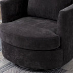 Fauteuil pivotant cylindrique moderne rembourré pour salon