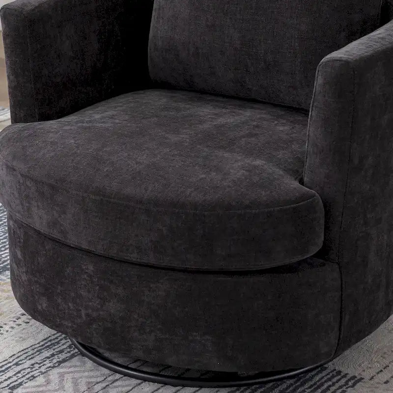 Fauteuil pivotant cylindrique moderne rembourré pour salon