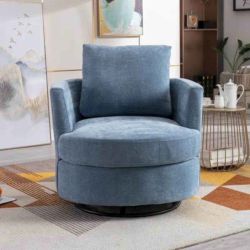 Fauteuil pivotant cylindrique moderne rembourré pour salon