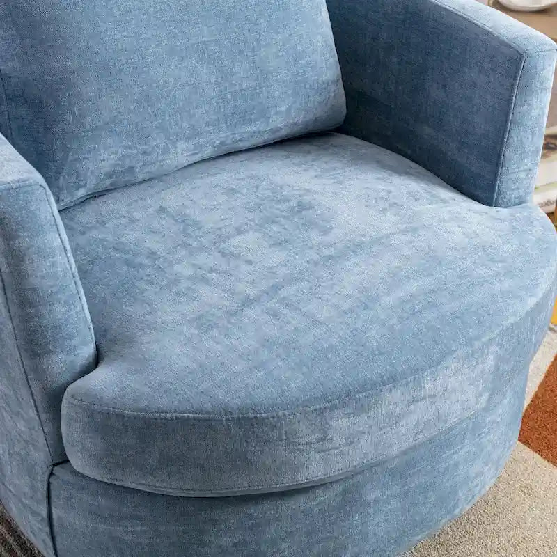Fauteuil pivotant cylindrique moderne rembourré pour salon