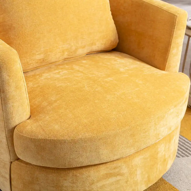 Fauteuil pivotant cylindrique moderne rembourré pour salon