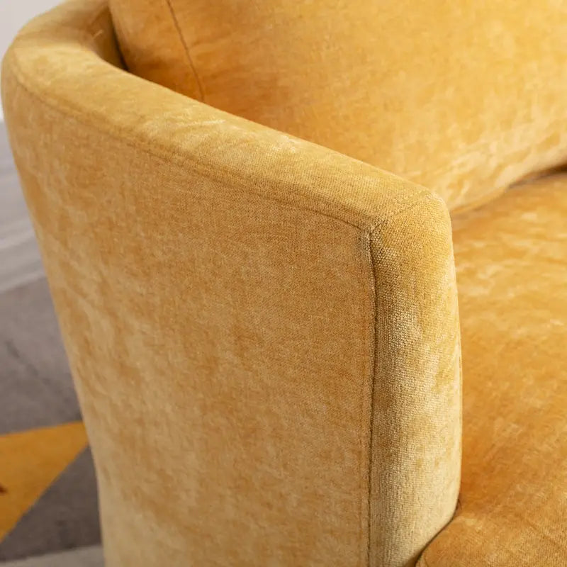 Fauteuil pivotant cylindrique moderne rembourré pour salon