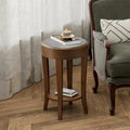 Table d'appoint ronde à 2 niveaux avec étagère