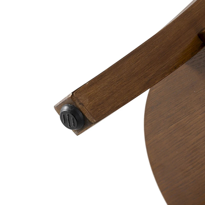 Table d'appoint ronde à 2 niveaux avec étagère