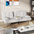 Canapé-lit futon convertible avec porte-gobelets et oreillers