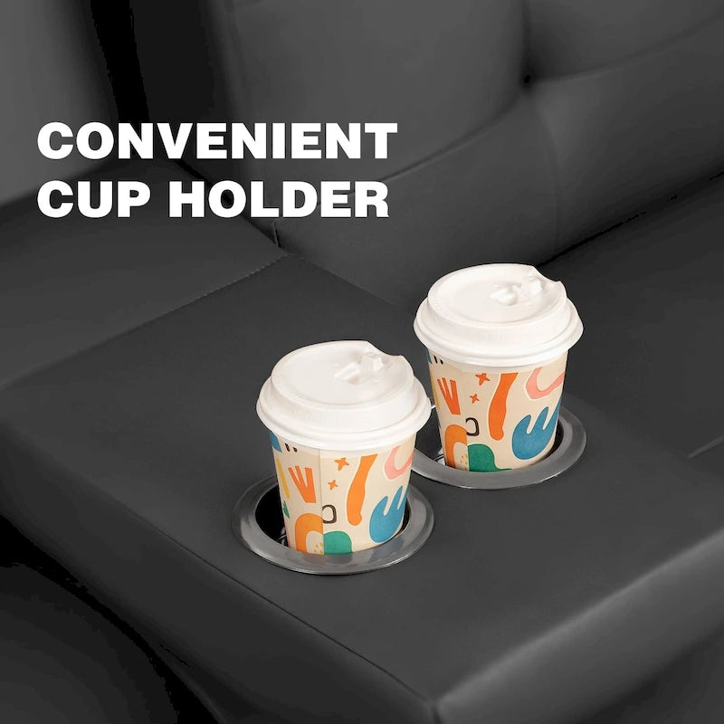 Canapé-lit futon convertible avec porte-gobelets et oreillers