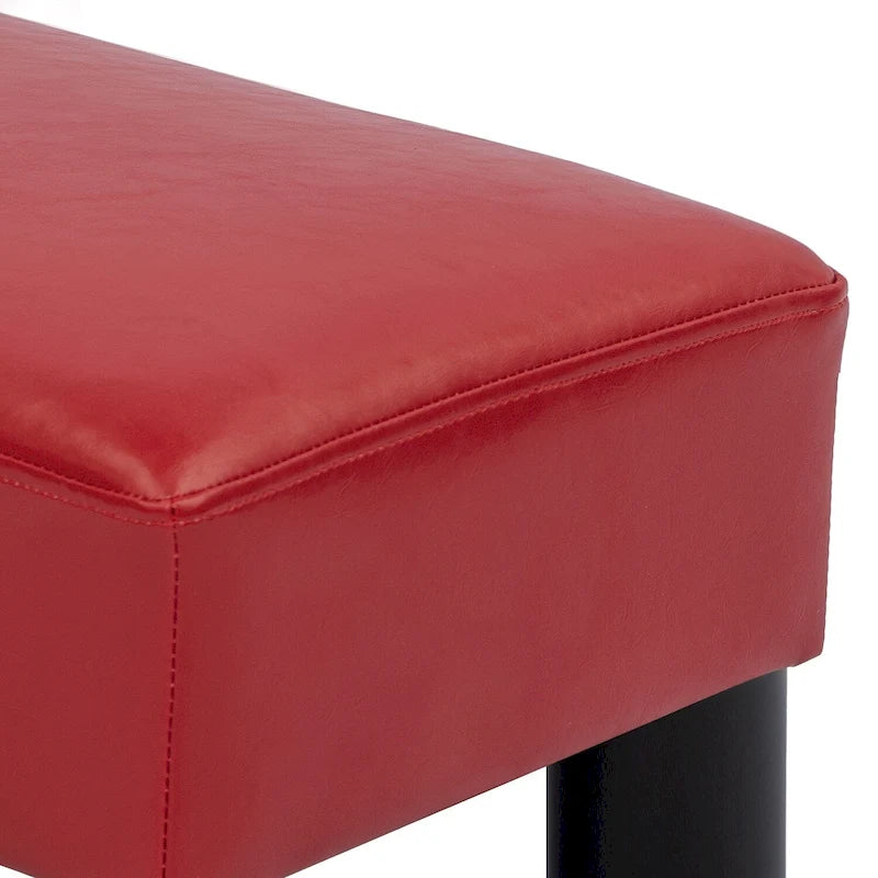 Petit tabouret repose-pieds ottoman rectangulaire moderne en cuir synthétique