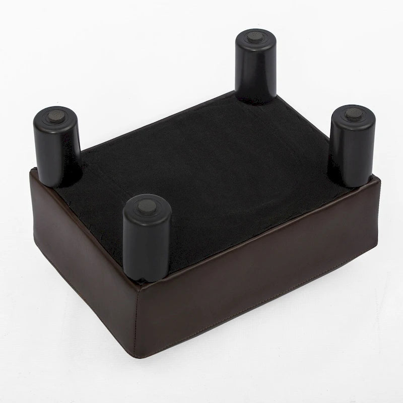 Petit tabouret repose-pieds ottoman rectangulaire moderne en cuir synthétique
