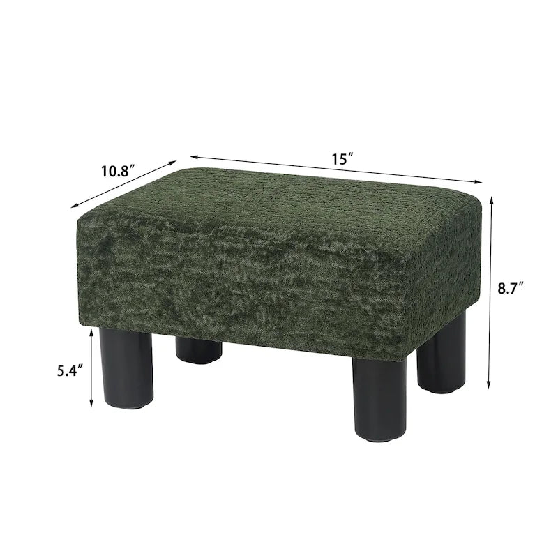 Petit tabouret repose-pieds ottoman rectangulaire moderne en cuir synthétique
