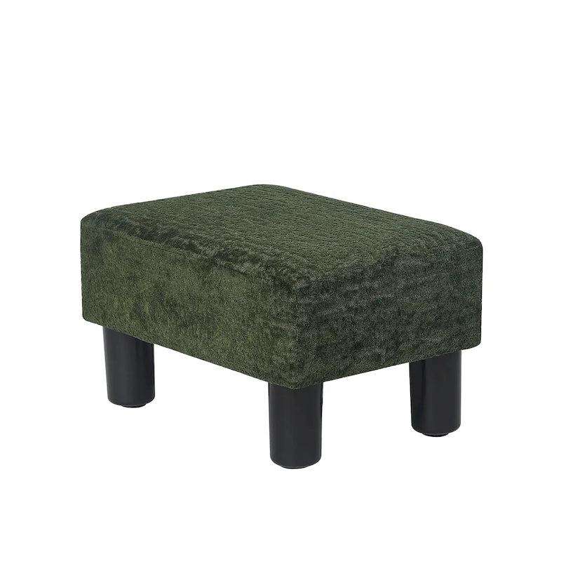 Petit tabouret repose-pieds ottoman rectangulaire moderne en cuir synthétique