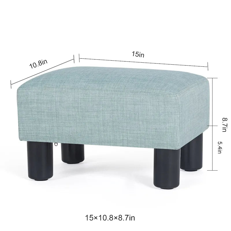 Petit tabouret repose-pieds ottoman rectangulaire moderne en cuir synthétique