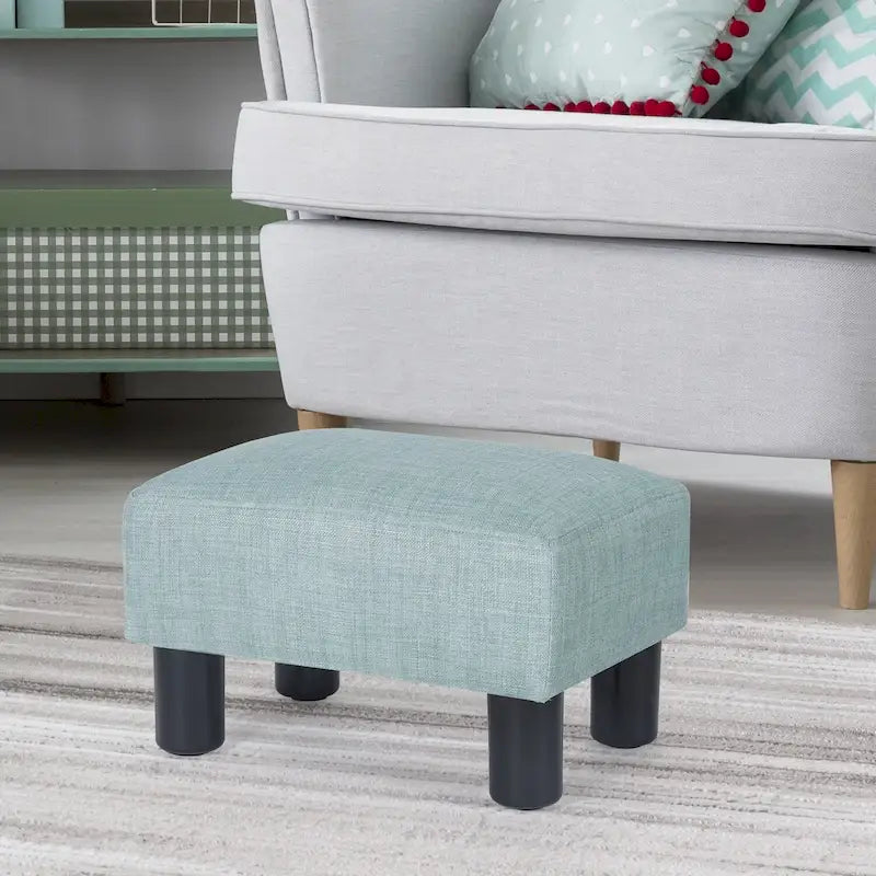 Petit tabouret repose-pieds ottoman rectangulaire moderne en cuir synthétique